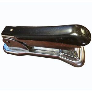 Vintage 5" ACE CADET Model 302  Lift Top STAPLER USA CHROME Black MCM USA